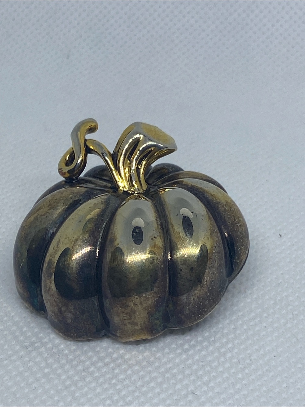 Halloween Thanksgiving Fall Pumpkin Pin Brooch Bost Silver Gold Slide 1.5"